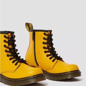 Dr. Martens 1460 Softy T Leather Combat Airwair Moto  Yellow Boots Size 6 Women